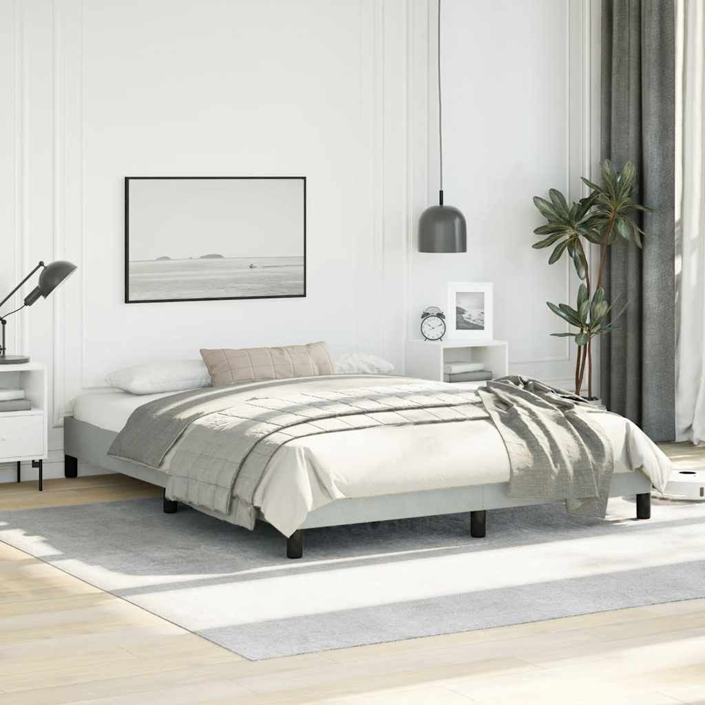 Struttura letto senza Materasso Grigio Chiaro 152x203 cm matrimoniale Velluto | homemem39