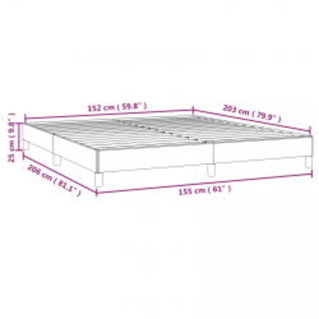 Struttura letto senza Materasso Grigio Chiaro 152x203 cm matrimoniale Velluto | homemem39