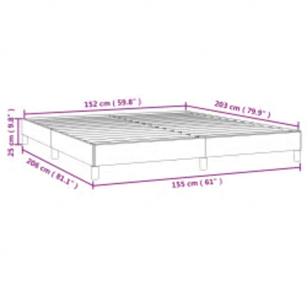 Struttura letto senza Materasso Grigio Scuro 152x203 cm matrimoniale Velluto | homemem39