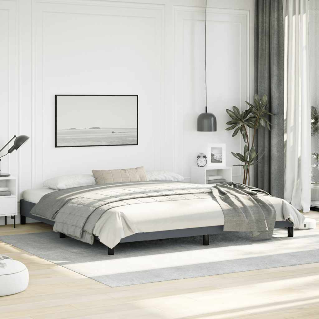 Struttura letto senza Materasso Grigio Scuro 193x203 cm matrimoniale Velluto | homemem39