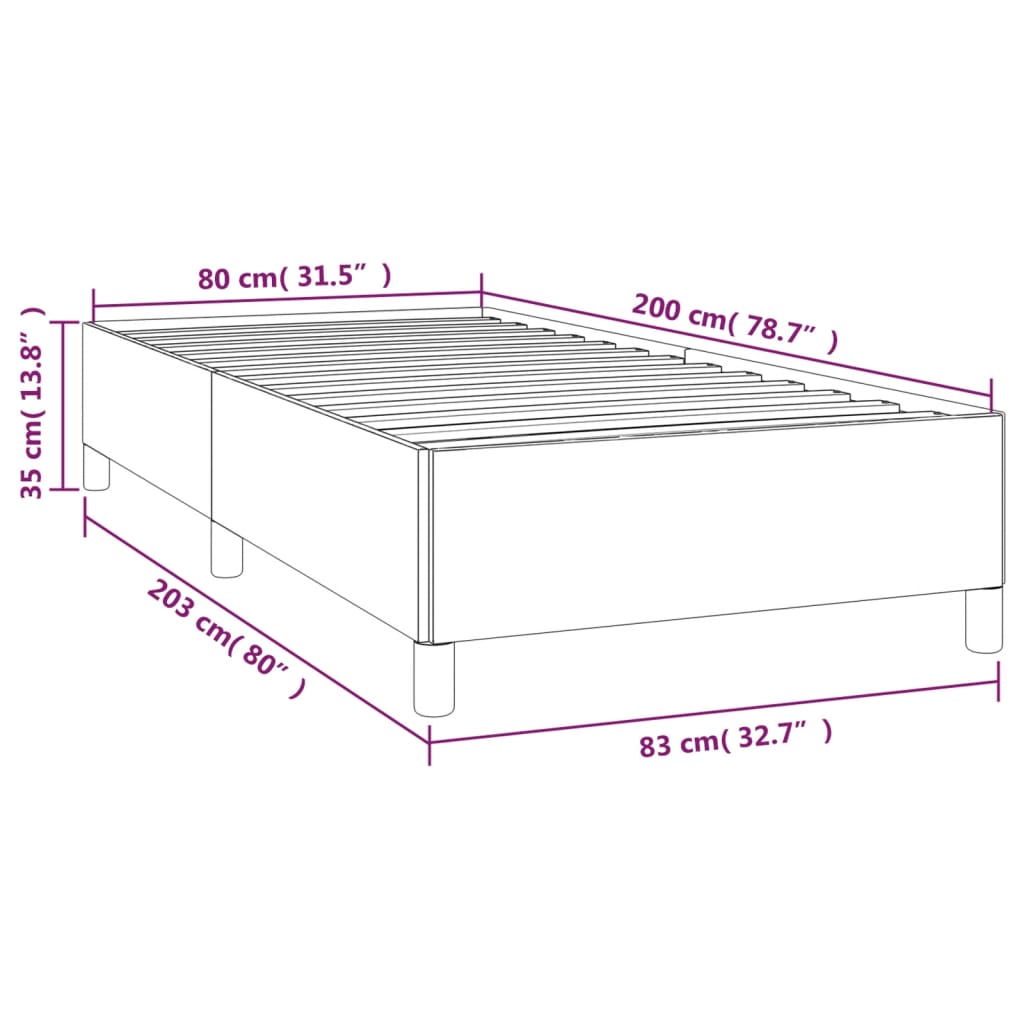 Giroletto senza Materasso Tortora 80x200 cm Tessuto | homemem39