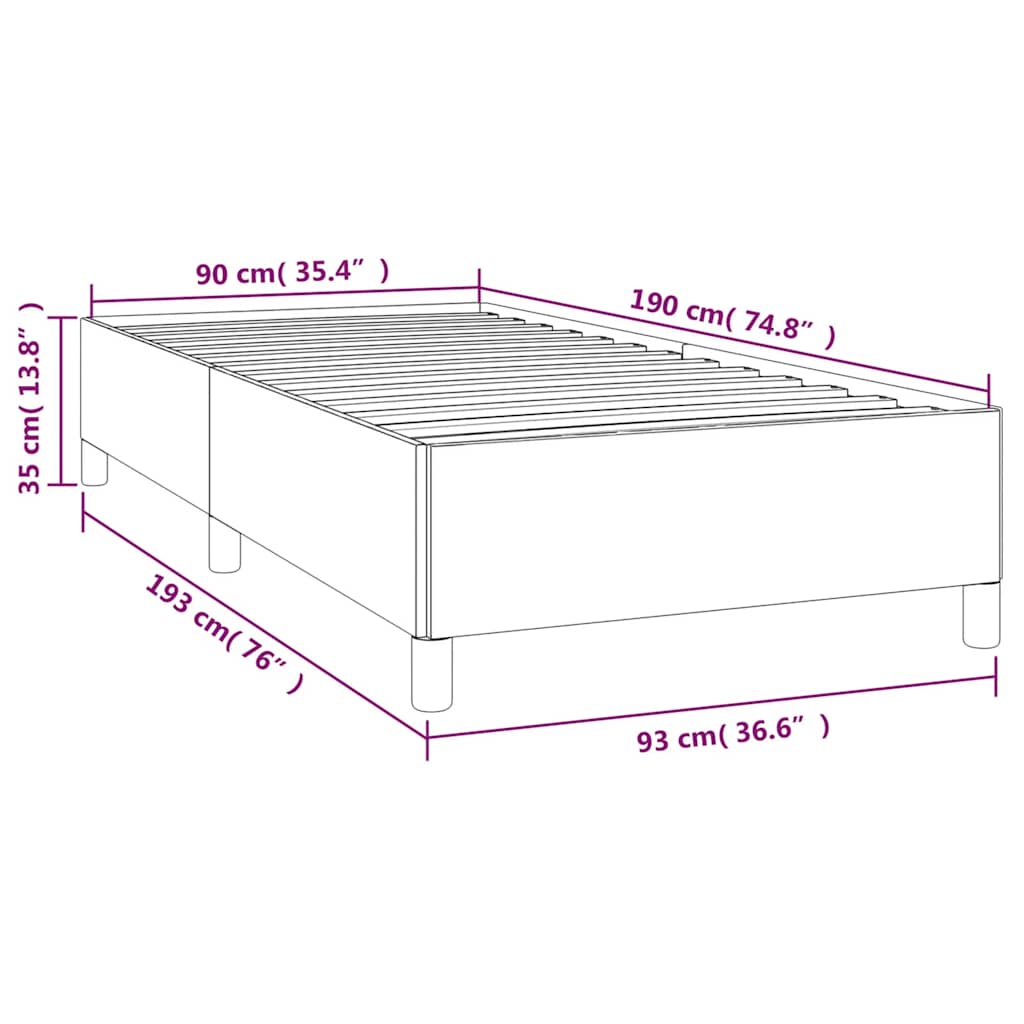 Giroletto senza Materasso Tortora 90x190 cm Tessuto