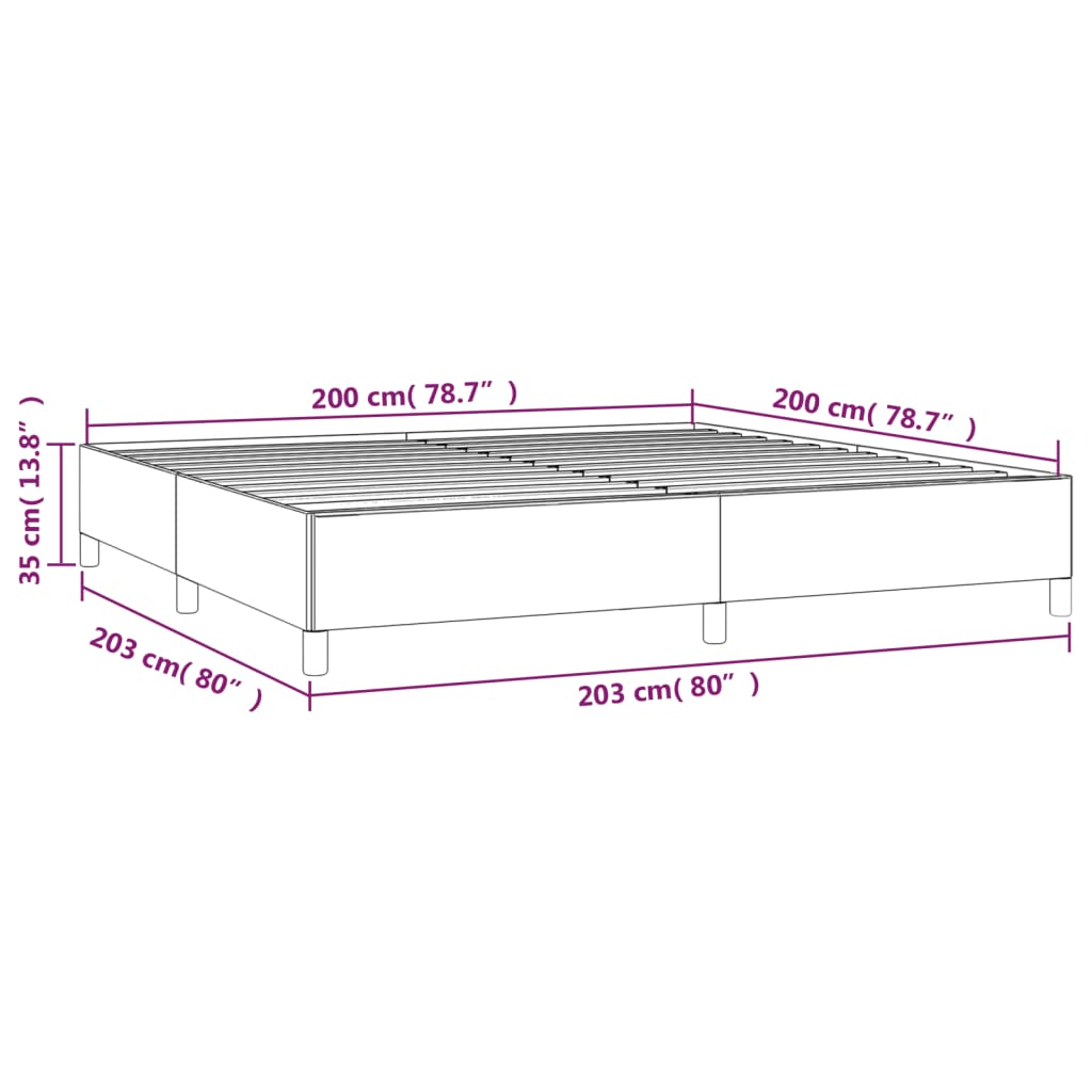 Bettgestell ohne Matratze Schwarz 200x200 cm aus Stoff