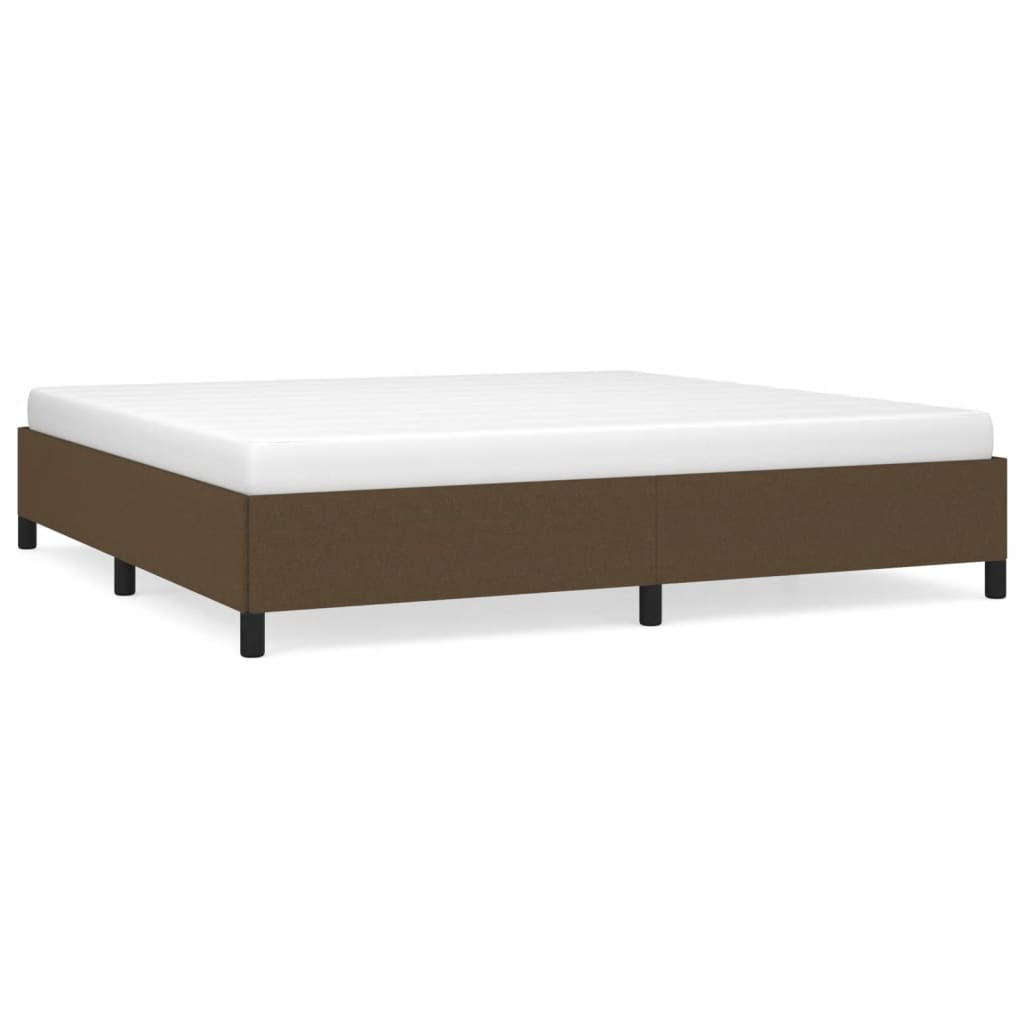 Brown bed frame 200x200 cm in fabric