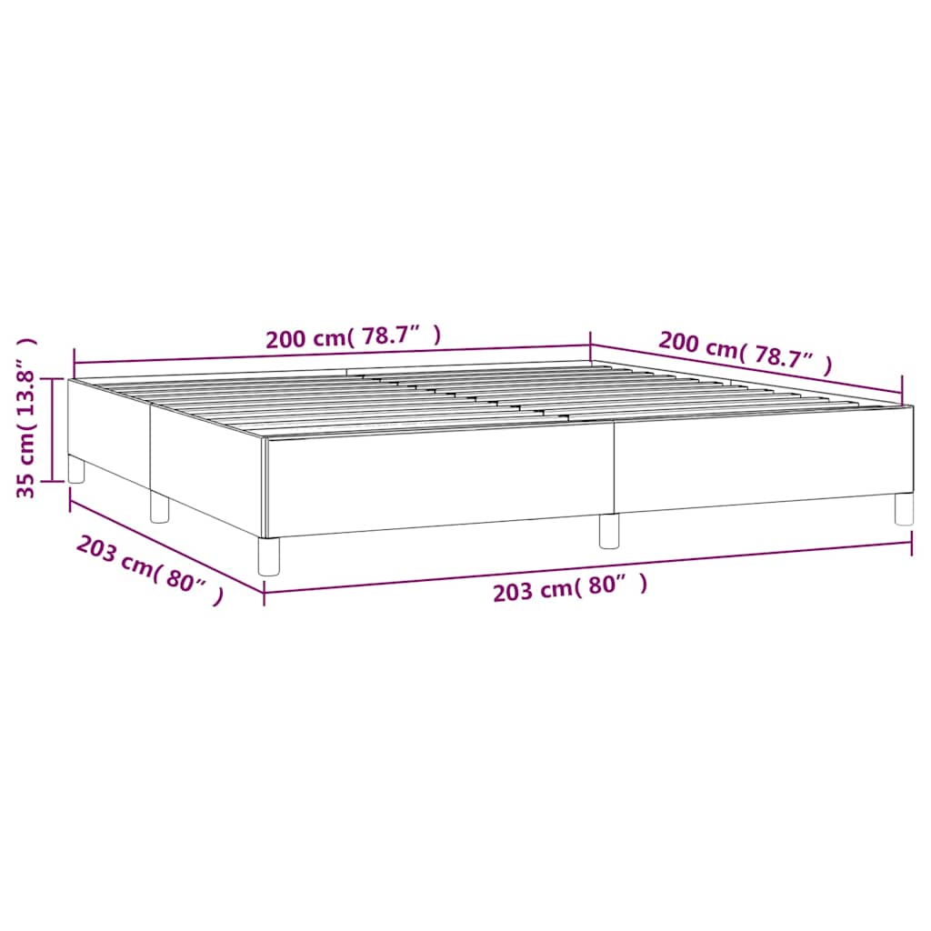 Giroletto senza Materasso Marrone Scuro 200x200 cm in Tessuto