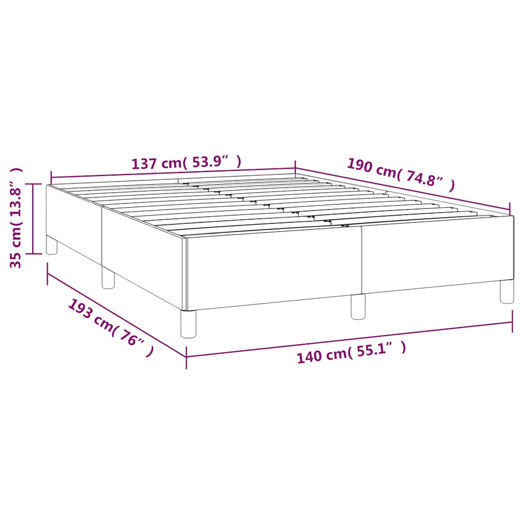 Struttura letto senza Materasso Grigio Scuro 137x190 cm in Tessuto | homemem39