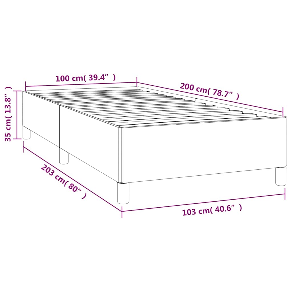 Giroletto senza Materasso Grigio Scuro 100x200 cm Tessuto