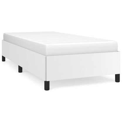 White bed frame 100x200 cm in imitation leather