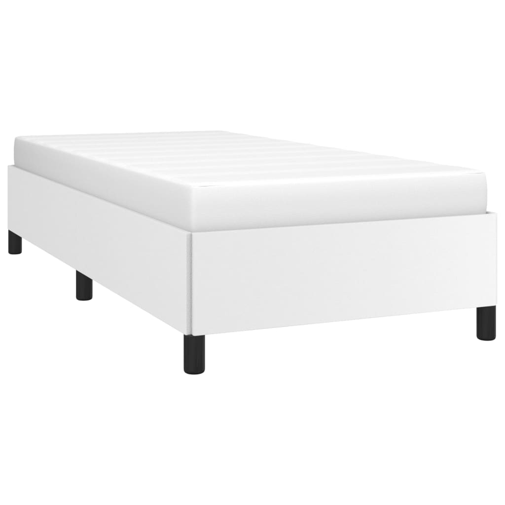 White bed frame 100x200 cm in imitation leather