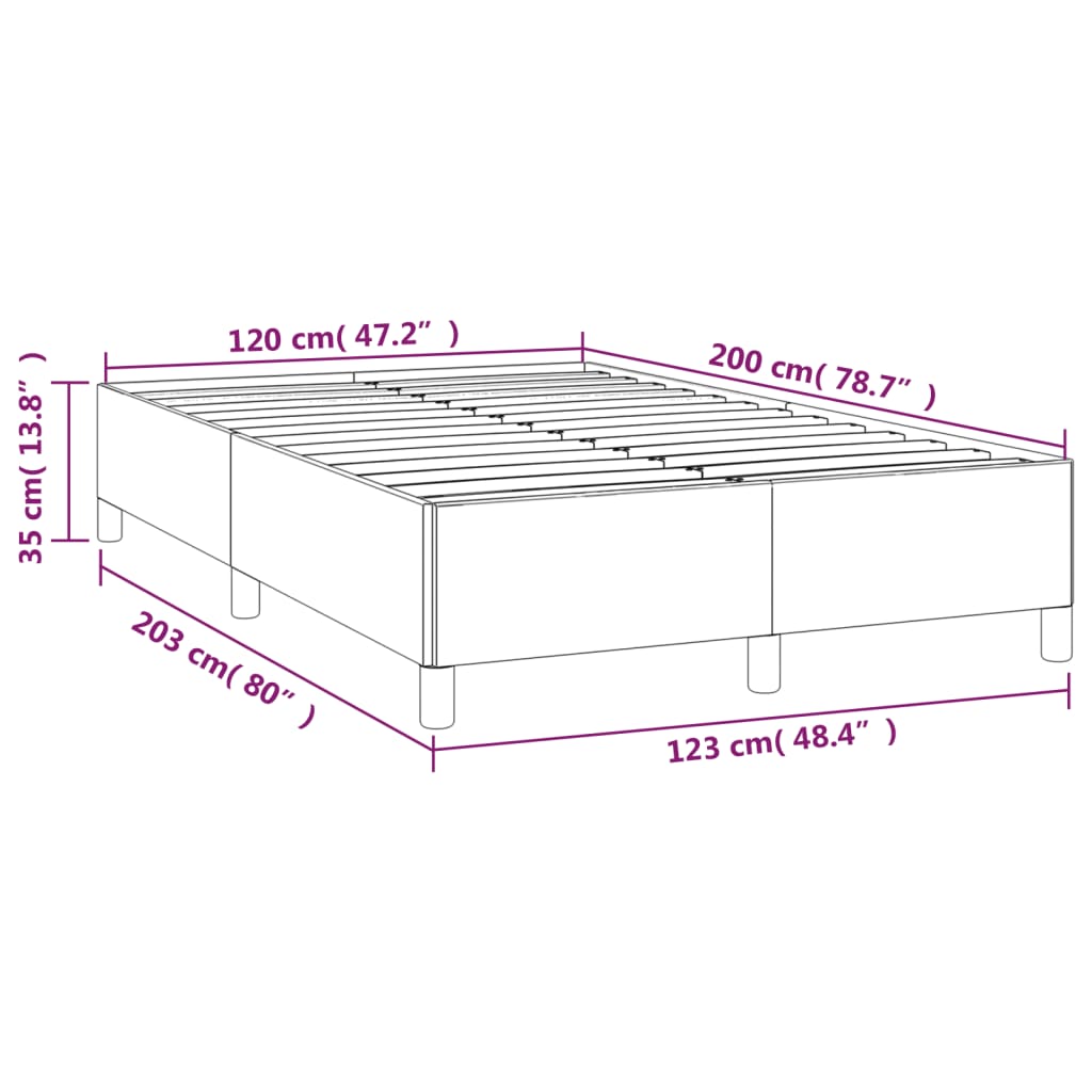 White bed frame 120x200 cm in imitation leather