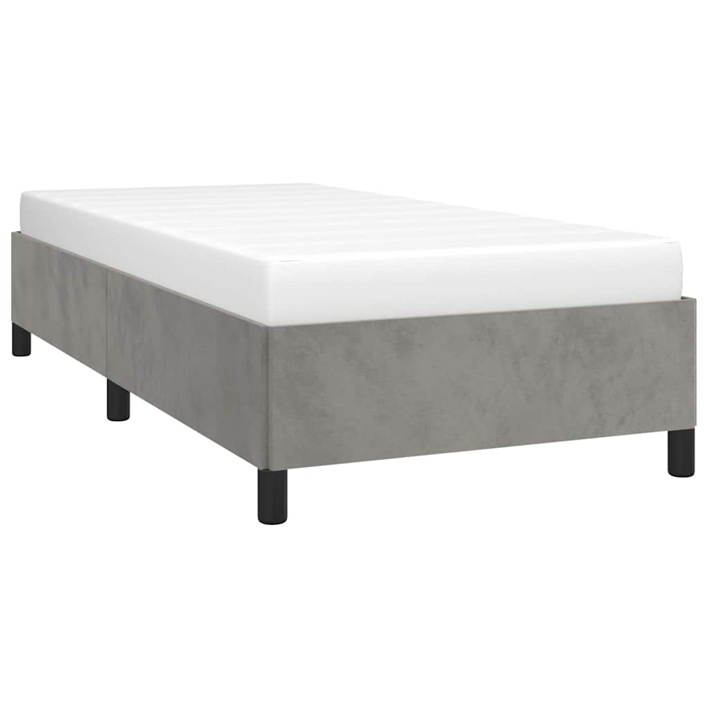 Giroletto senza Materasso Grigio Chiaro 80x200 cm Velluto