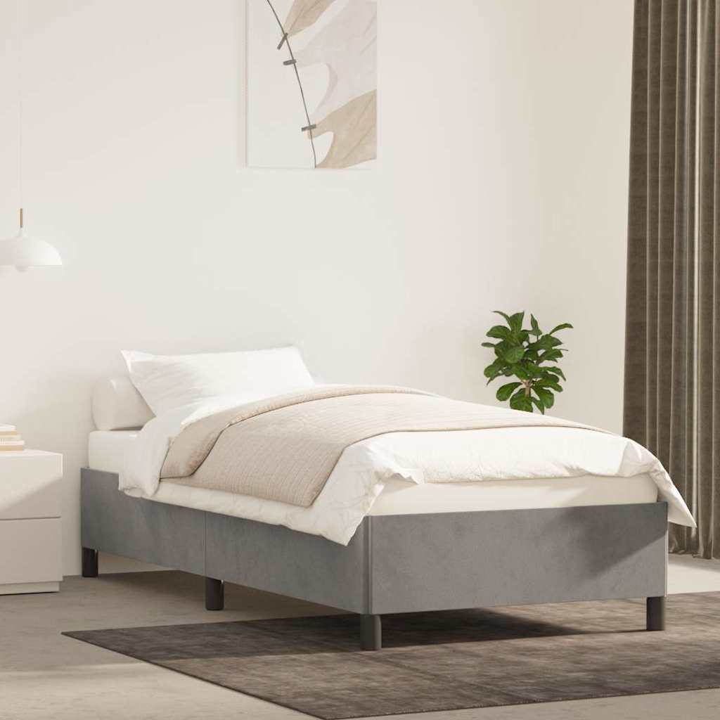 Giroletto senza Materasso Grigio Chiaro 80x200 cm Velluto