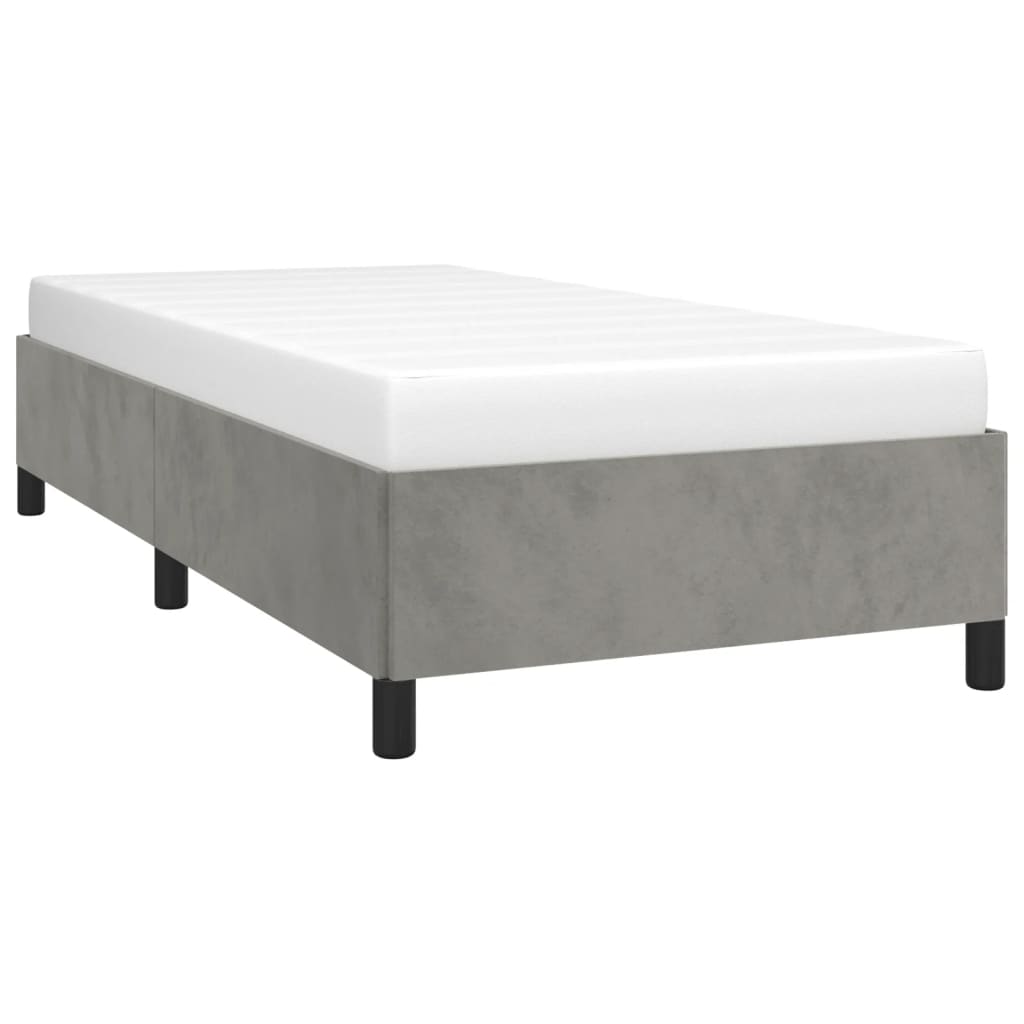Giroletto senza Materasso Grigio Chiaro 90x200 cm Velluto - homemem39