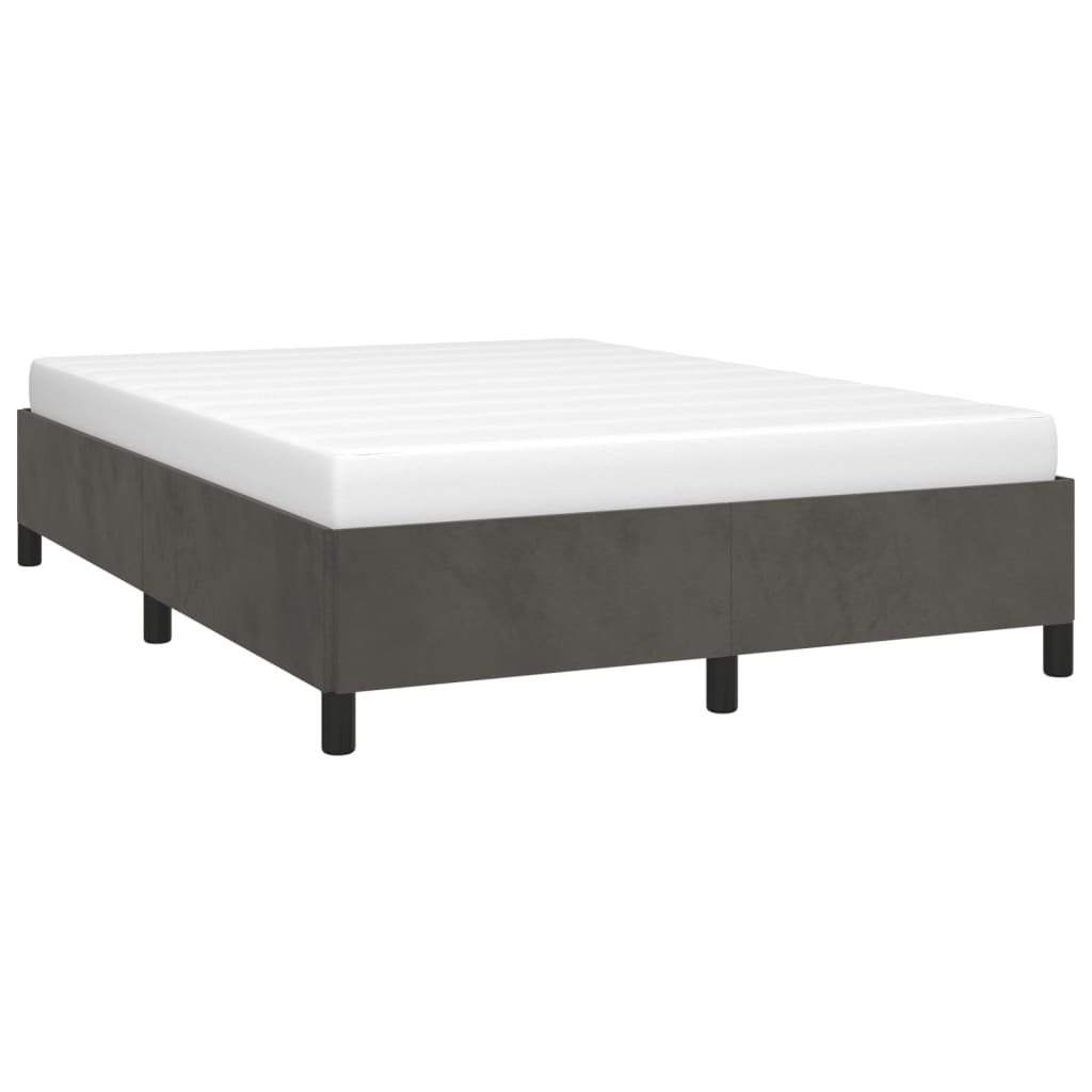 Giroletto senza Materasso Grigio Scuro 140x190 cm Velluto
