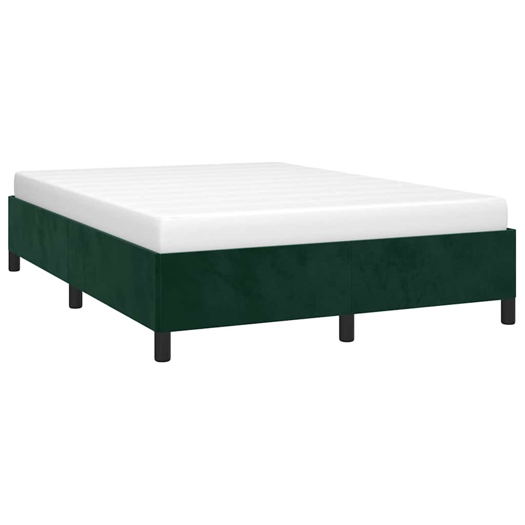 Giroletto senza Materasso Verde Scuro 140x190 cm in Velluto