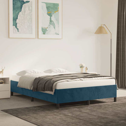 Giroletto senza Materasso Blu Scuro 140x190 cm in Velluto