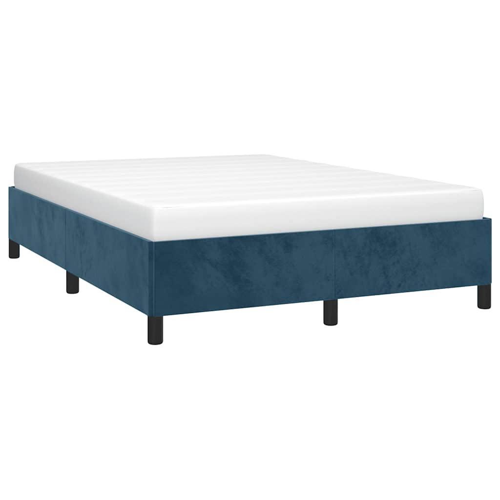 Giroletto senza Materasso Blu Scuro 140x200 cm Velluto | homemem39