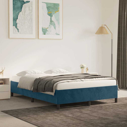 Giroletto senza Materasso Blu Scuro 140x200 cm Velluto | homemem39