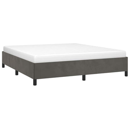Giroletto senza Materasso Grigio Scuro 160x200 cm Velluto