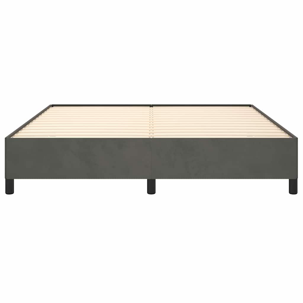 Giroletto senza Materasso Grigio Scuro 160x200 cm Velluto