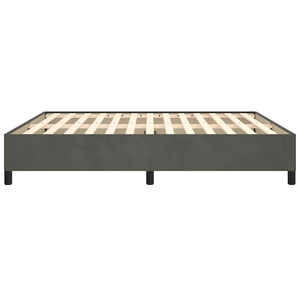 Giroletto senza Materasso Grigio Scuro 160x200 cm Velluto