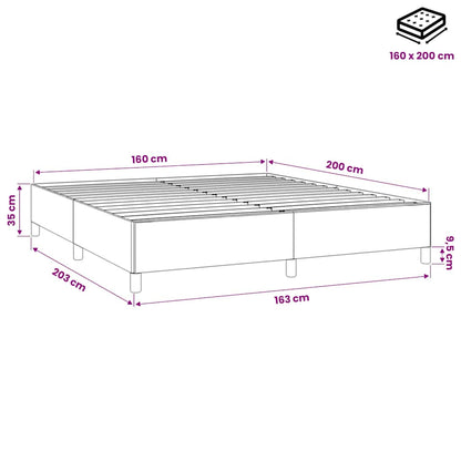 Giroletto senza Materasso Grigio Scuro 160x200 cm Velluto