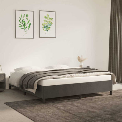 Giroletto senza Materasso Grigio Scuro 160x200 cm Velluto