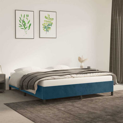 Giroletto senza Materasso Blu Scuro 160x200 cm in Velluto