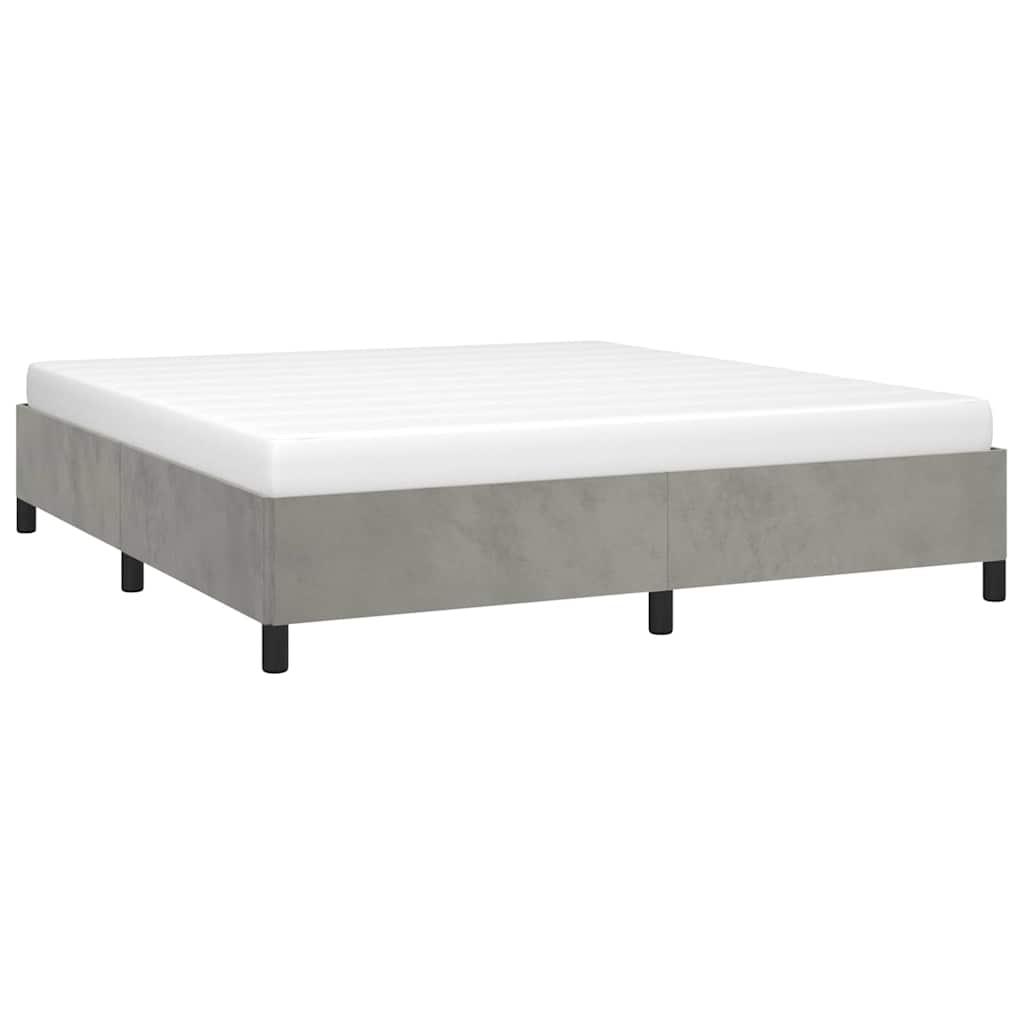 Giroletto senza Materasso Grigio Chiaro 180x200 cm Velluto