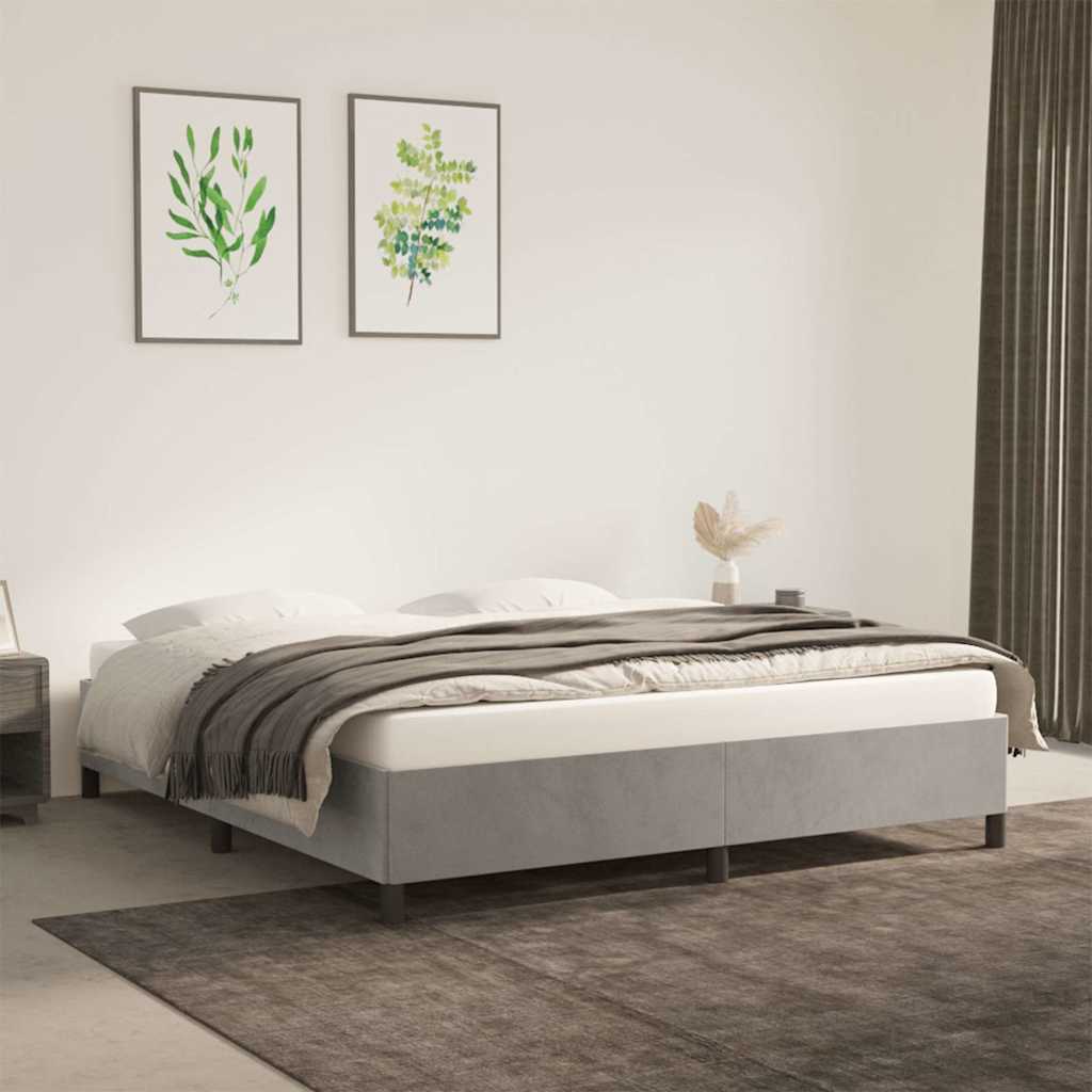 Giroletto senza Materasso Grigio Chiaro 180x200 cm Velluto