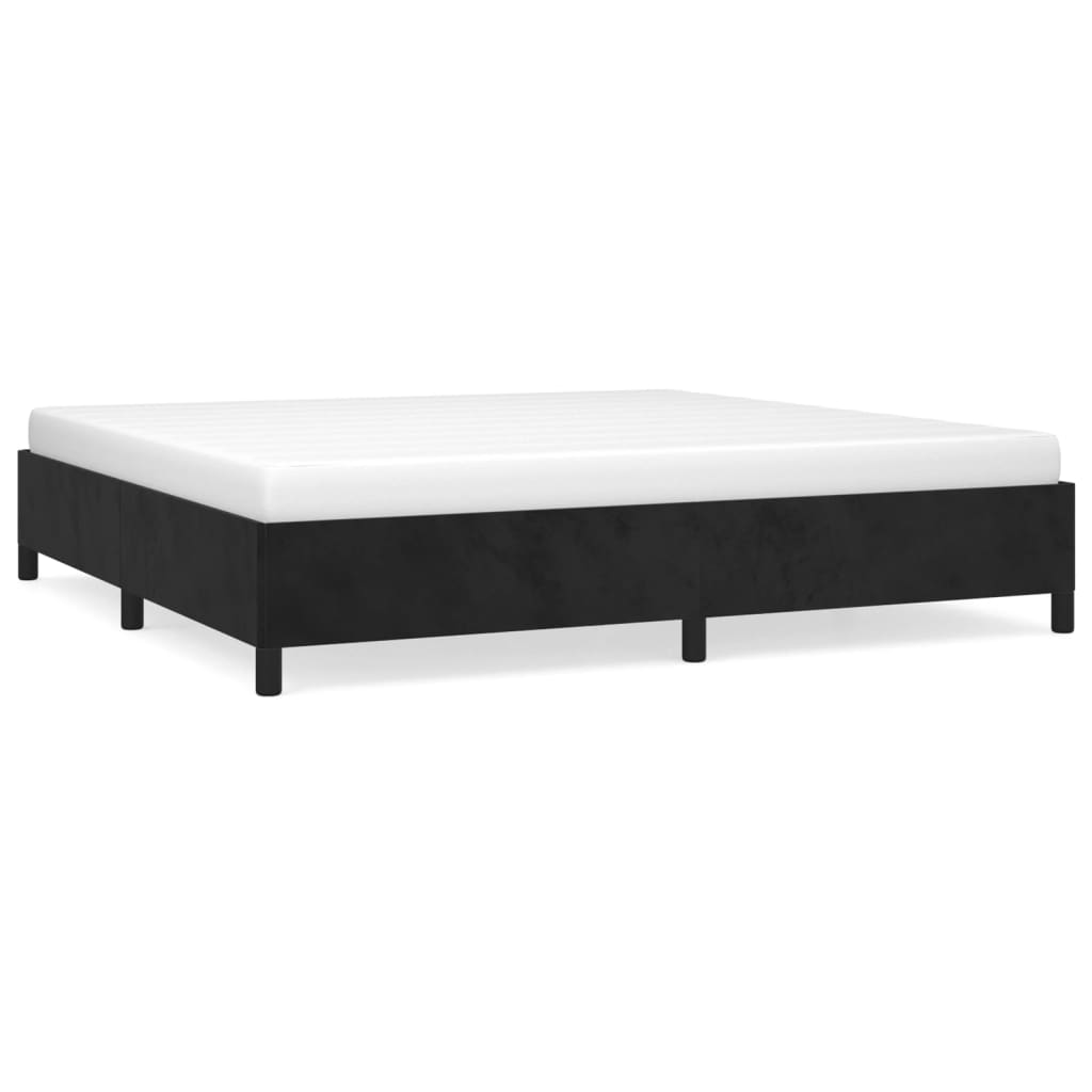 Giroletto senza Materasso Nero 200x200 cm in Velluto | homemem39