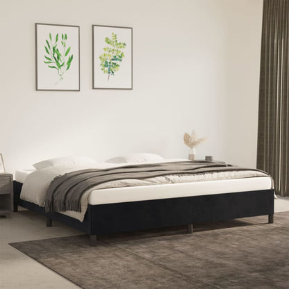Giroletto senza Materasso Nero 200x200 cm in Velluto | homemem39