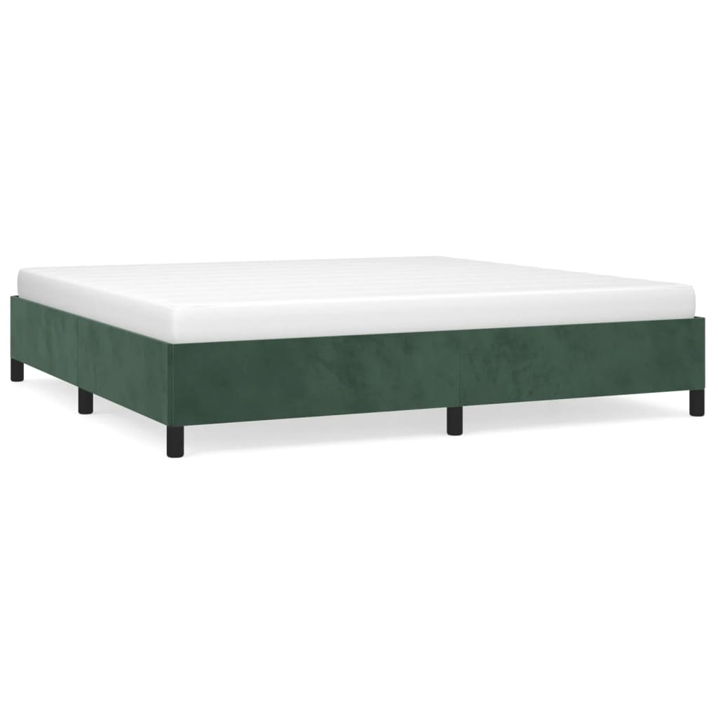 Giroletto senza Materasso Verde Scuro 200x200 cm in Velluto - homemem39