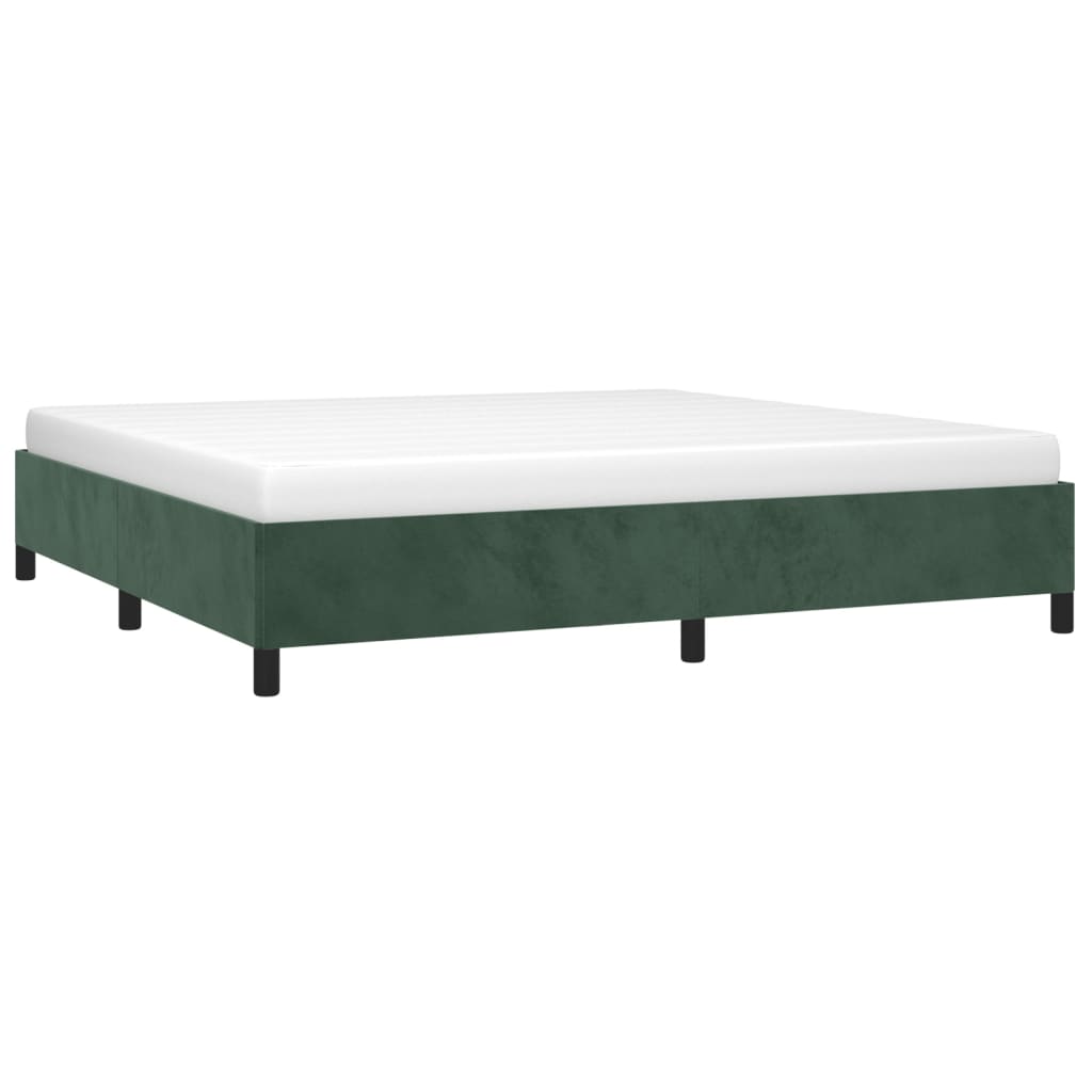 Giroletto senza Materasso Verde Scuro 200x200 cm in Velluto - homemem39