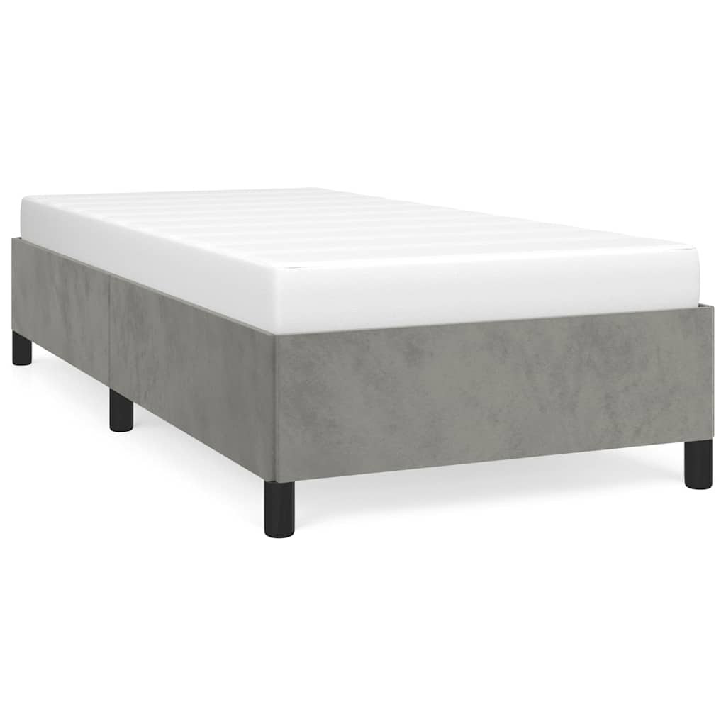 Struttura letto senza Materasso Grigio Chiaro 100x190 cm singolo Velluto | homemem39