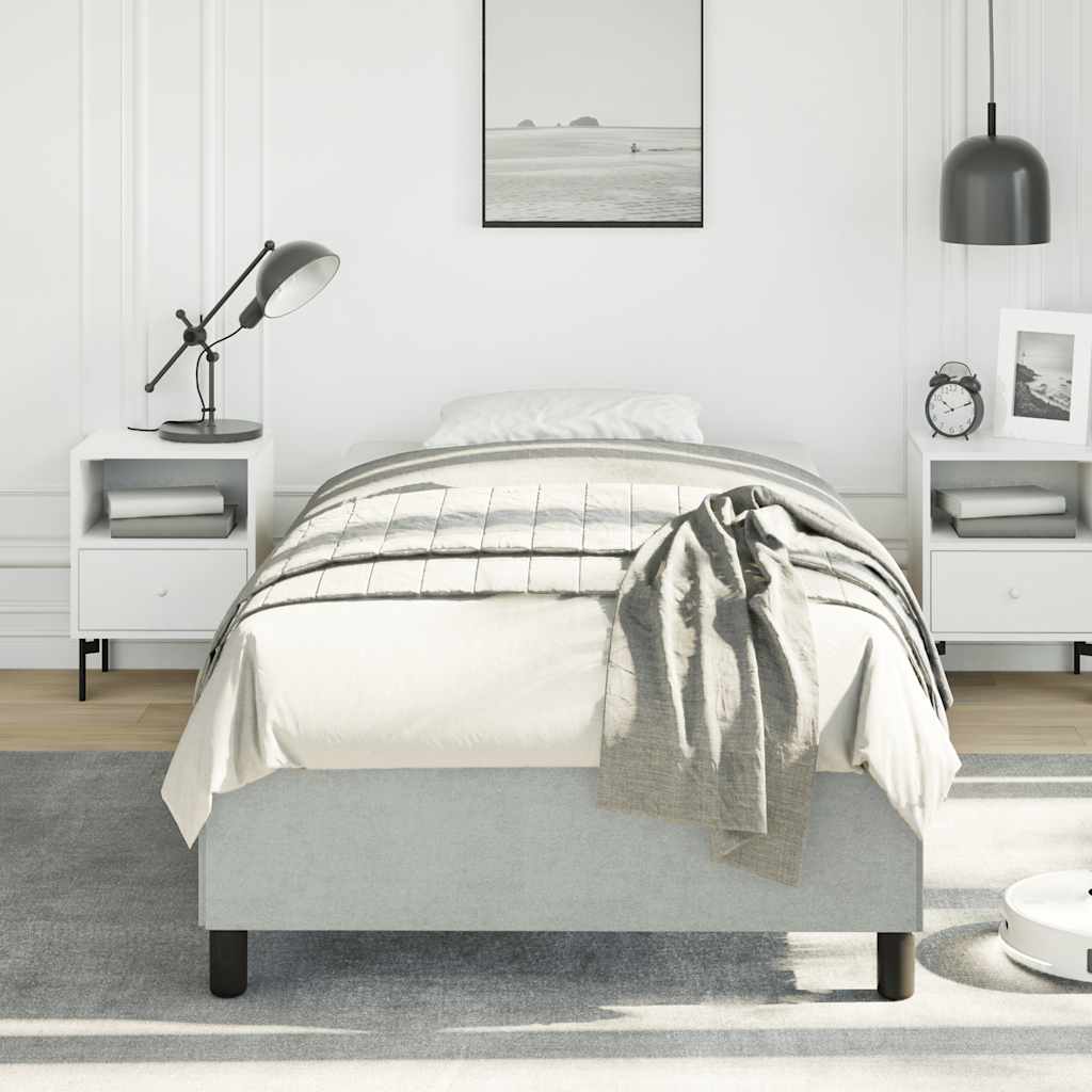 Struttura letto senza Materasso Grigio Chiaro 100x190 cm singolo Velluto | homemem39