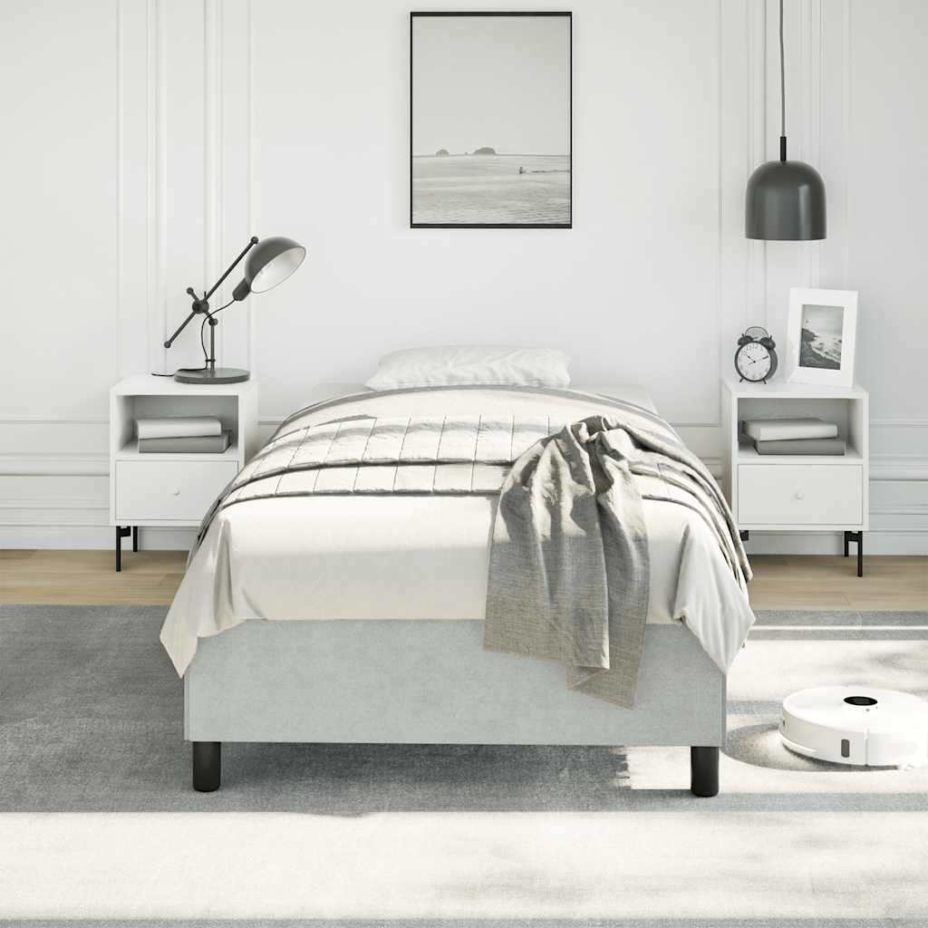 Struttura letto senza Materasso Grigio Chiaro 100x203 cm singolo XL Velluto | homemem39