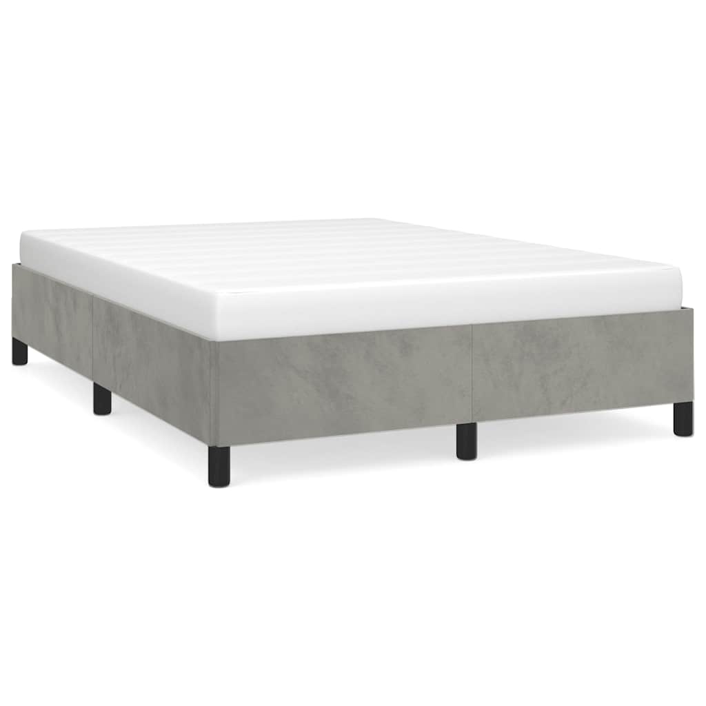 Struttura letto senza Materasso Grigio Chiaro 137x190 cm Velluto integrale | homemem39