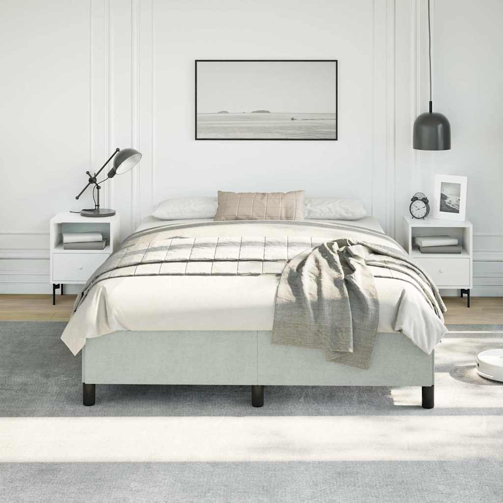 Struttura letto senza Materasso Grigio Chiaro 137x190 cm Velluto integrale | homemem39