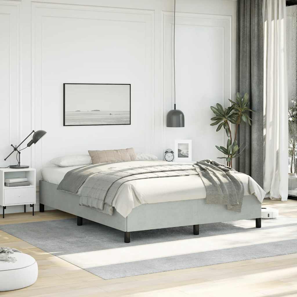 Struttura letto senza Materasso Grigio Chiaro 137x190 cm Velluto integrale | homemem39