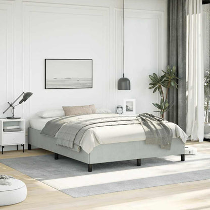 Struttura letto senza Materasso Grigio Chiaro 137x190 cm Velluto integrale | homemem39