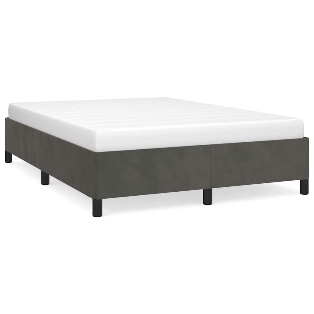 Struttura letto senza Materasso Grigio Scuro 137x190 cm Velluto | homemem39