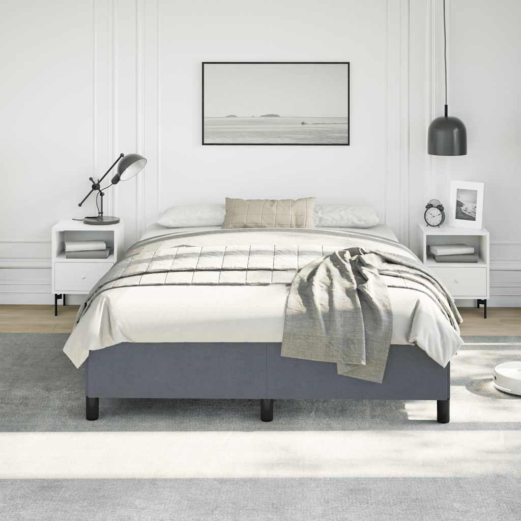 Struttura letto senza Materasso Grigio Scuro 137x190 cm Velluto | homemem39