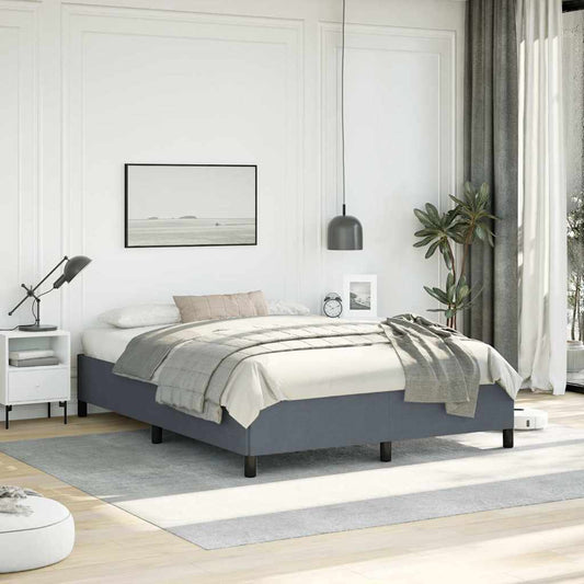 Struttura letto senza Materasso Grigio Scuro 137x190 cm Velluto | homemem39