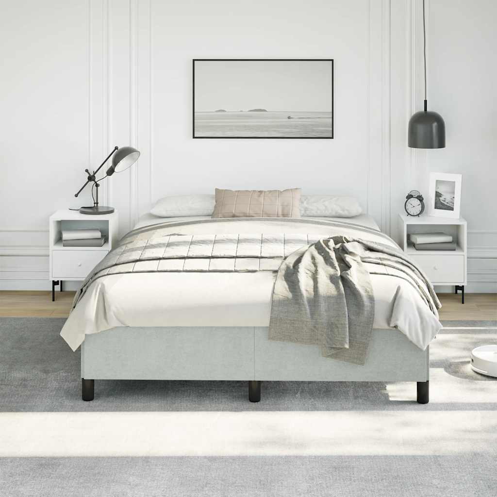 Struttura letto senza Materasso Grigio Chiaro 152x203 cm matrimoniale Velluto | homemem39