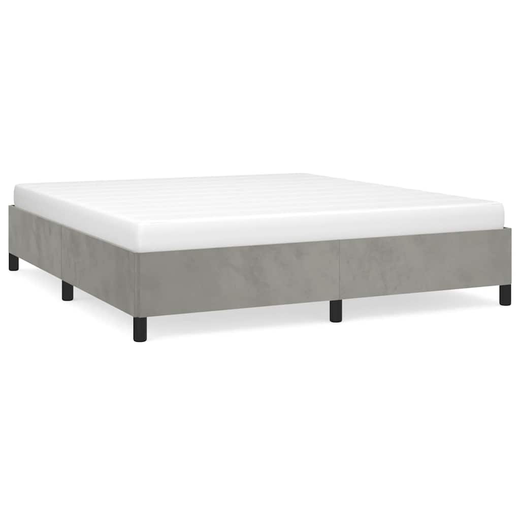 Struttura letto senza Materasso Grigio Chiaro 193x203 cm matrimoniale Velluto | homemem39