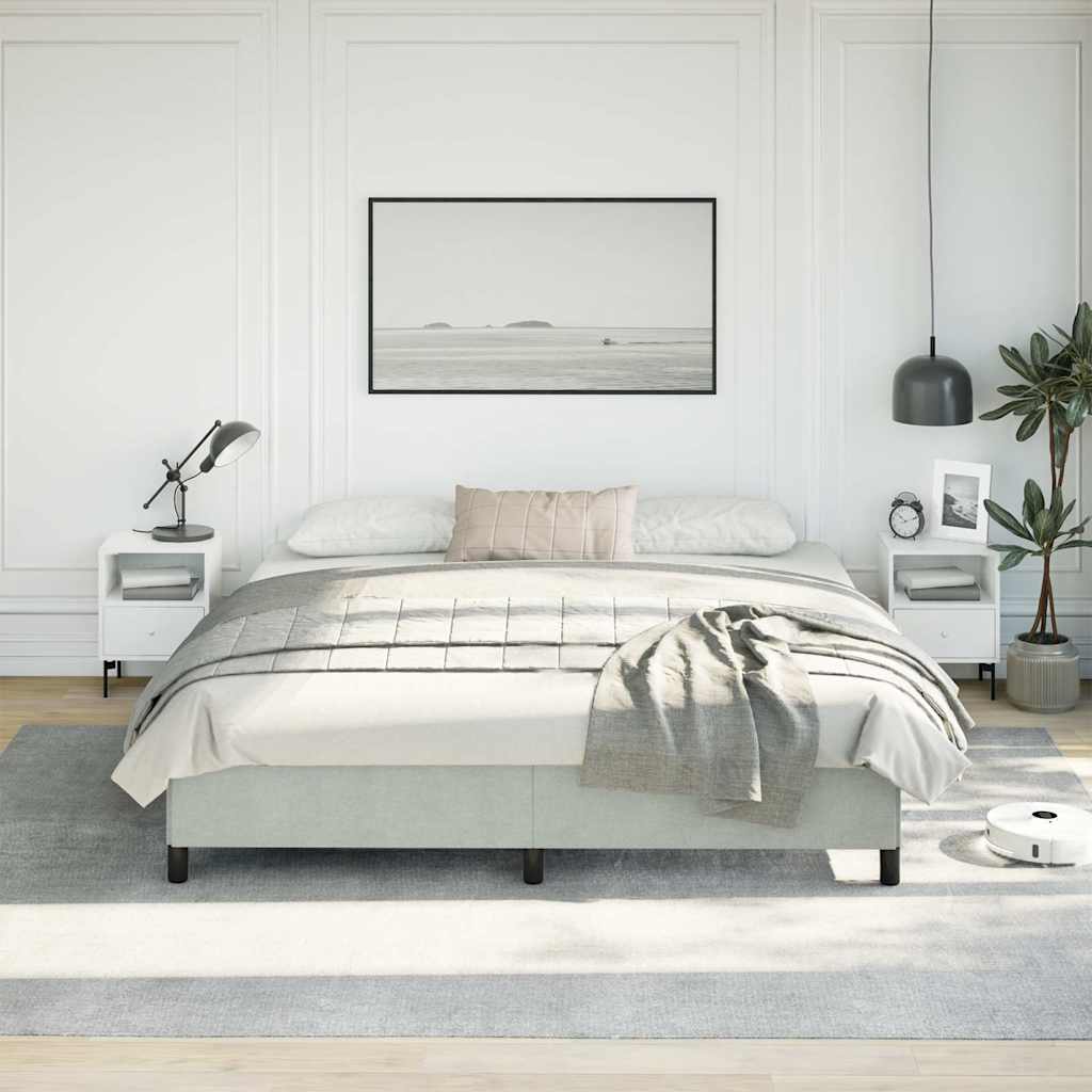 Struttura letto senza Materasso Grigio Chiaro 193x203 cm matrimoniale Velluto | homemem39