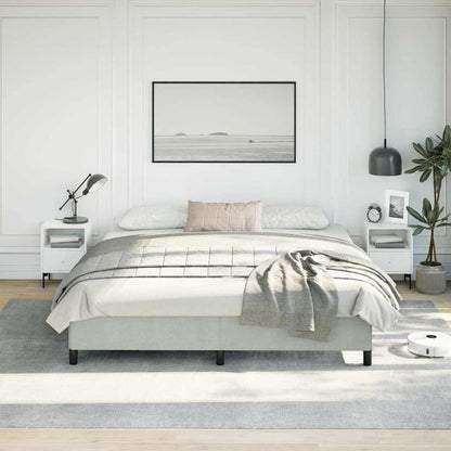 Struttura letto senza Materasso Grigio Chiaro 193x203 cm matrimoniale Velluto | homemem39