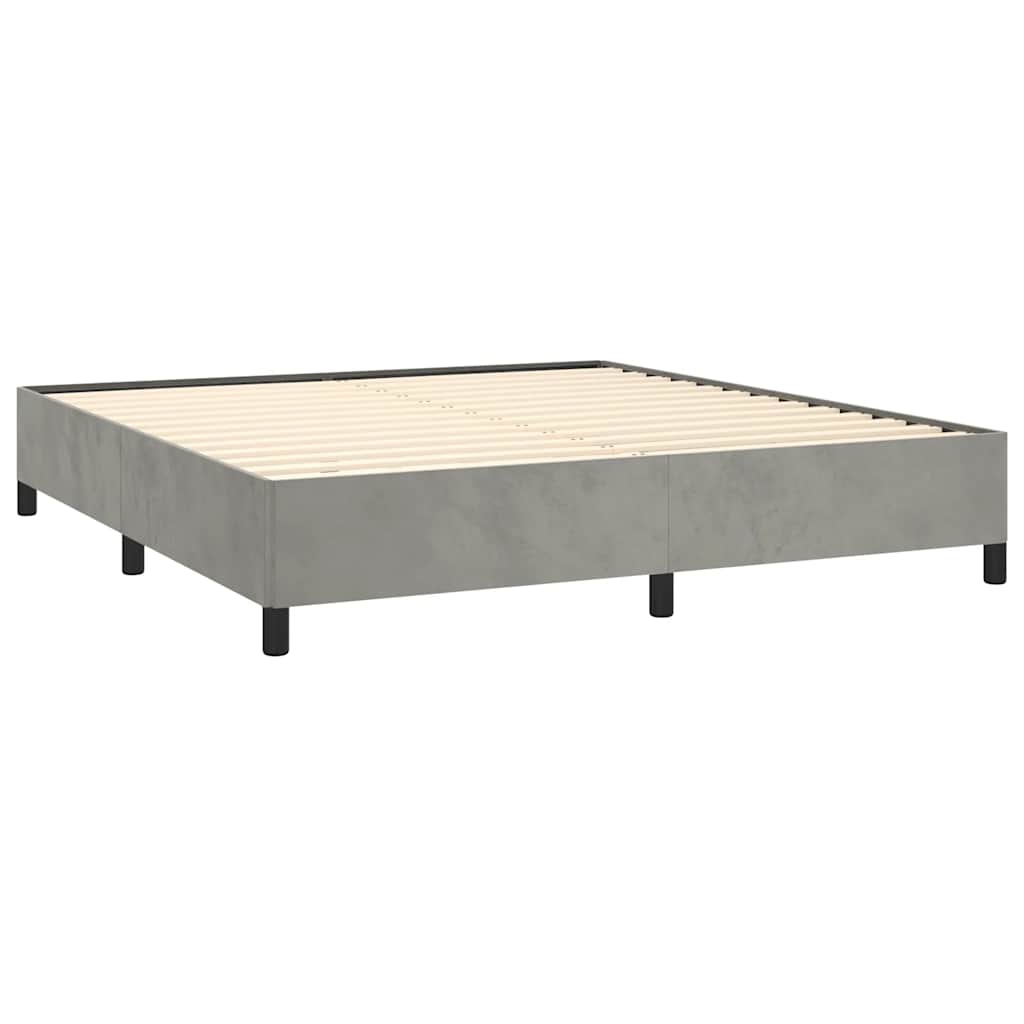 Struttura letto senza Materasso Grigio Chiaro 193x203 cm matrimoniale Velluto | homemem39