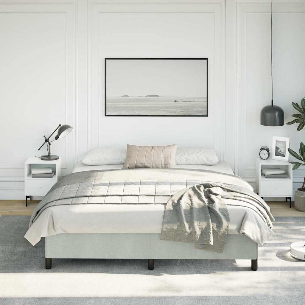 Struttura letto senza Materasso Grigio Chiaro California King Velluto | homemem39